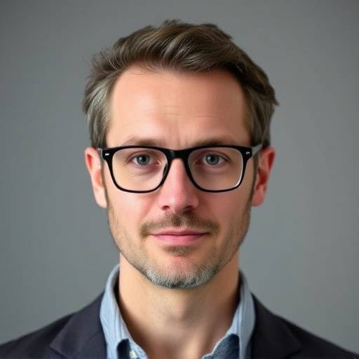 Es Portrait vom Lukas Weber, emene Dozent a dr Schauspielkunscht Akademii Züri. Er träit Brülle und luegt intelligent uus.